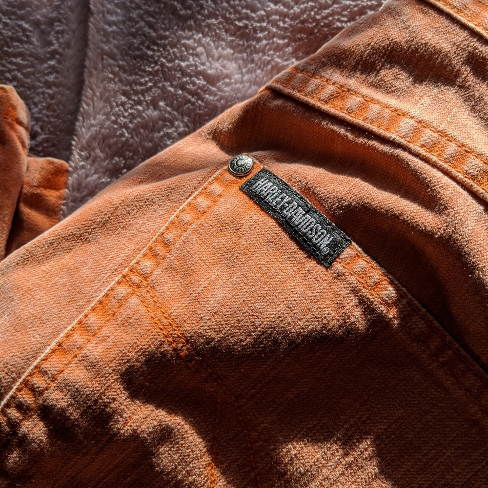 Orange denim Harley Davidson jeans - Picture 4 of 8